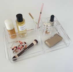 Clear Acrylic Makeup Organizer Transparent Cosmetic & Jewelry Storage