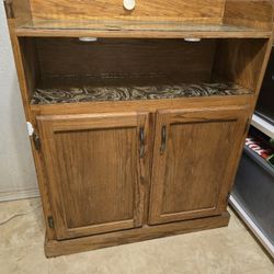 Light Up Wood Glass Top Bar