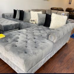 VELVET LUXURY SOFA AND OTTOMAN SET JUST $999!!! JUST $50 DOWN AND 90 DAYS TO PAY!!! SAME DAY DELIVERY!!