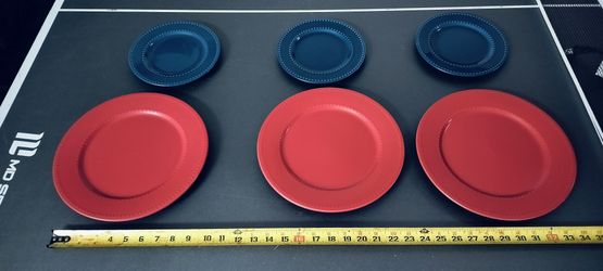 Red And Blue Designer Plates 