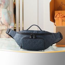 Full leather embossed chest bag waist bag