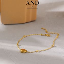 B84- Summer Heart 18K Gold Bracelet!