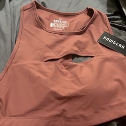 BRAND NEW W TAGS Rawgear Cut Out Sports Bra Workout Tank (Extra Large) - Women | Color: Mauve | Size: XL  Woman’s workout sports bra