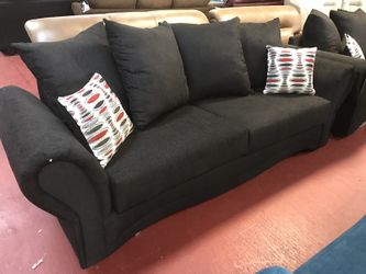 Sofa and loveseat. Black color