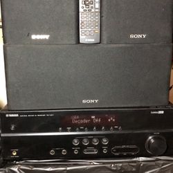 Yamaha Natural Sound Av Receiver Tx-V371 With Tree Sony Speaks And Remote Control