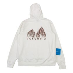 Columbia Trek Graphic Hoodie Mens Medium M White Sweatshirt Pullover Outdoor NEW
