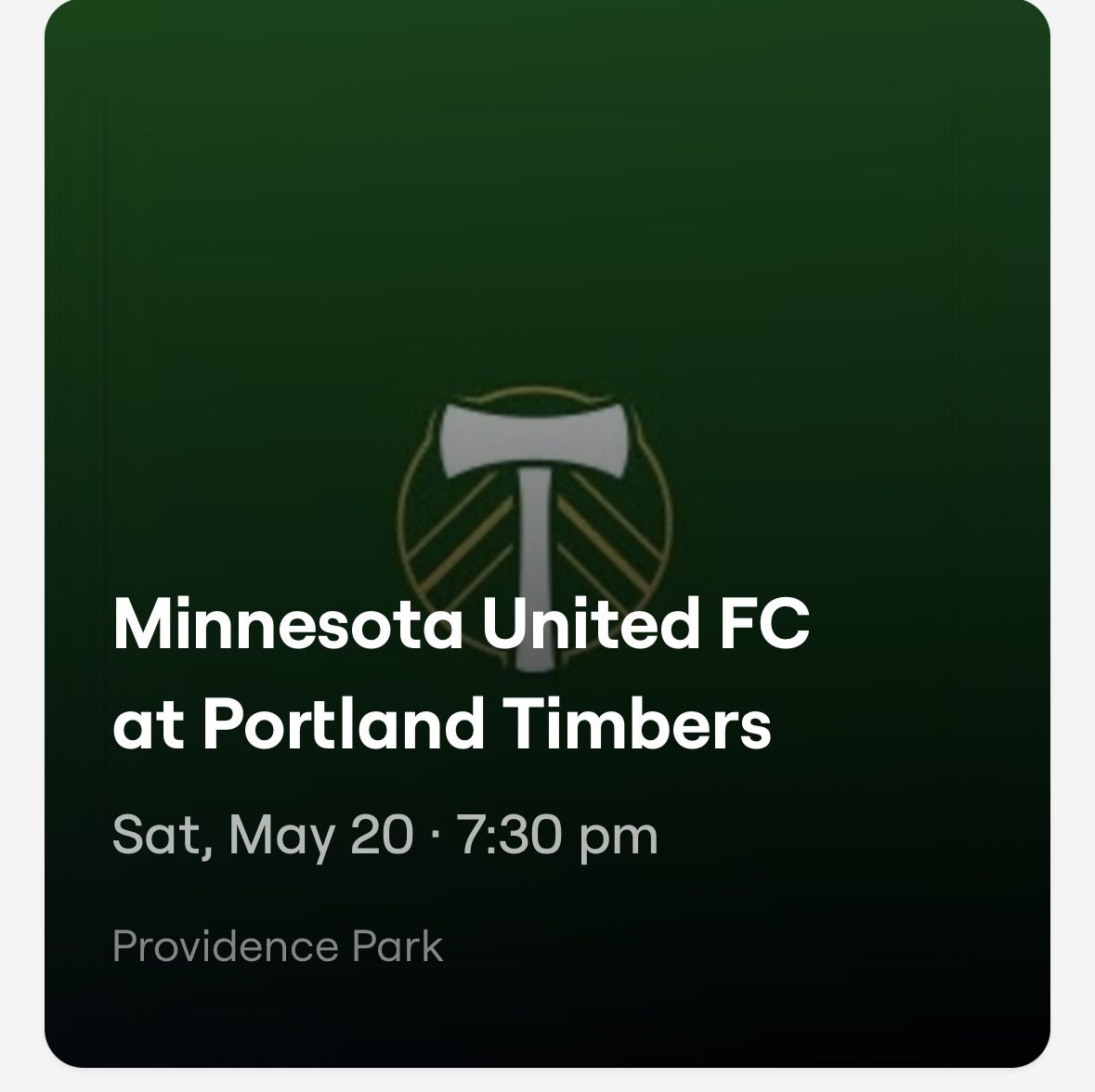 Timbers Vs Minnesota May 20 7:30