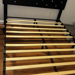 Black Full Size  Bed Frame With LED Lights 