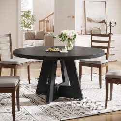 Round Black Dining Table - Brand New 
