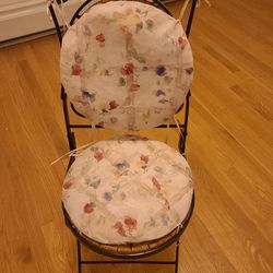Metal And Wicker Folding Chair