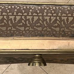 Antique Brass Copper And Metal Fireplace Fender