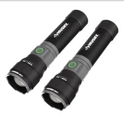 Husky 1200 Lumens Rechargeable LED Tactical Compact Flashlight (2-Pack)=Tools-111