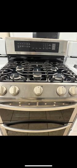 Stainless Steel Five burner double oven LG gas stove