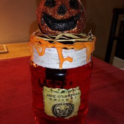 Jack 'o Lantern Whiskey.  Apothecary Prop Jar.