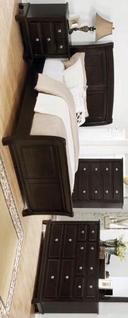 Kenton Dark Brown Sleigh Bedroom Set