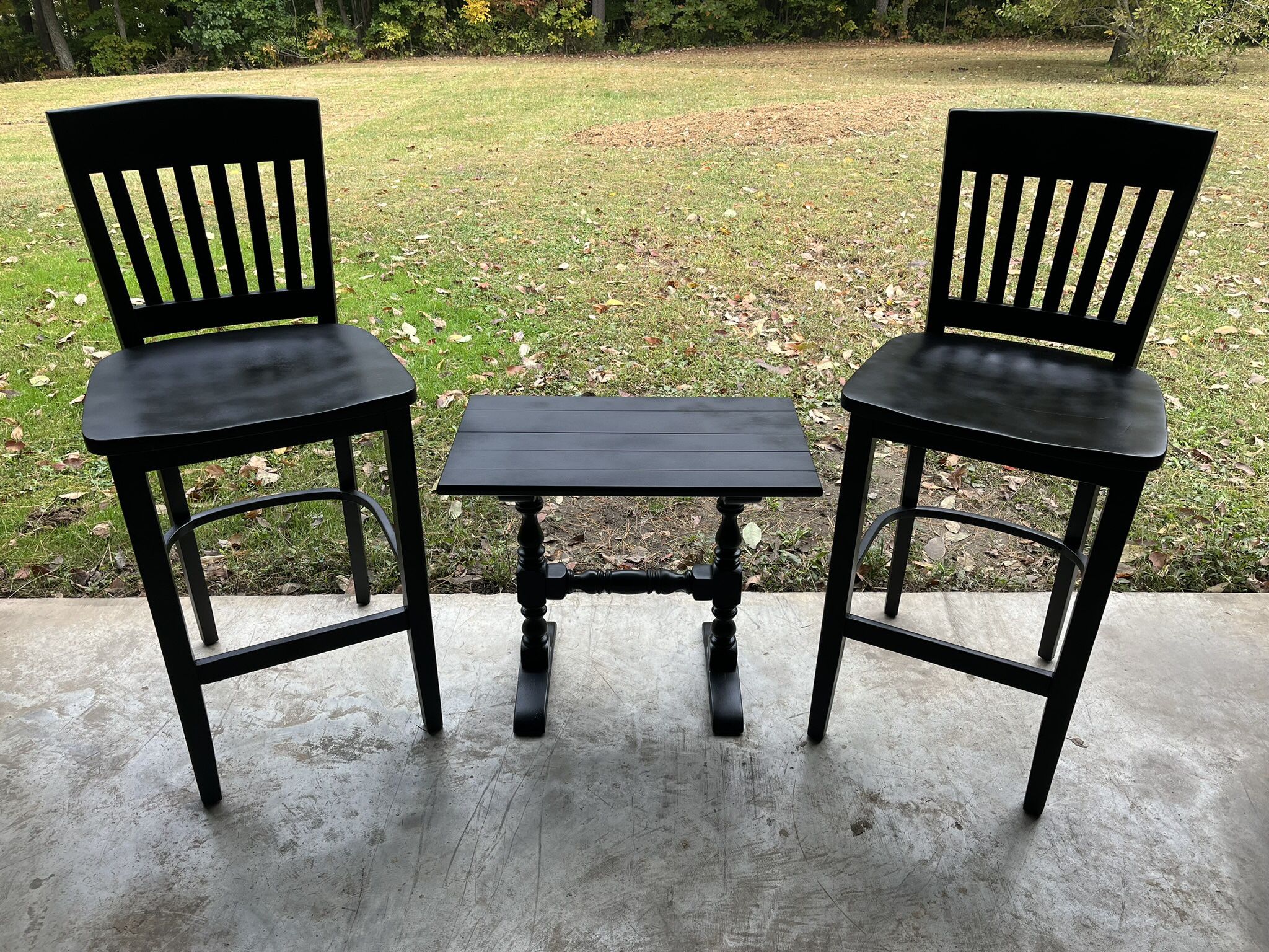 Wooden Chairs And Accent Table