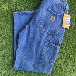 Carhartt Cargo Jeans Blue Size 32 X 30 Preowned Excellent Brand New With Tags 