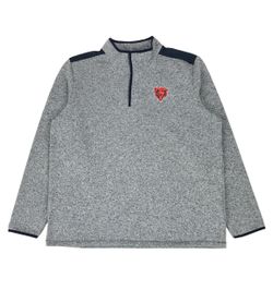 CHICAGO BEARS SWEATSHIRT MENS 2XL XXL GRAY CREWNECK PULLOVER 1/4 ZIP NFL BNWT!