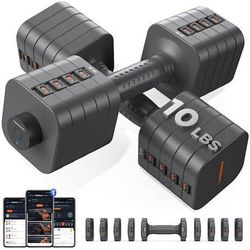 FEIERDUN 5-in-1 Adjustable Dumbbell Set of 2, 12LBS/20LBS