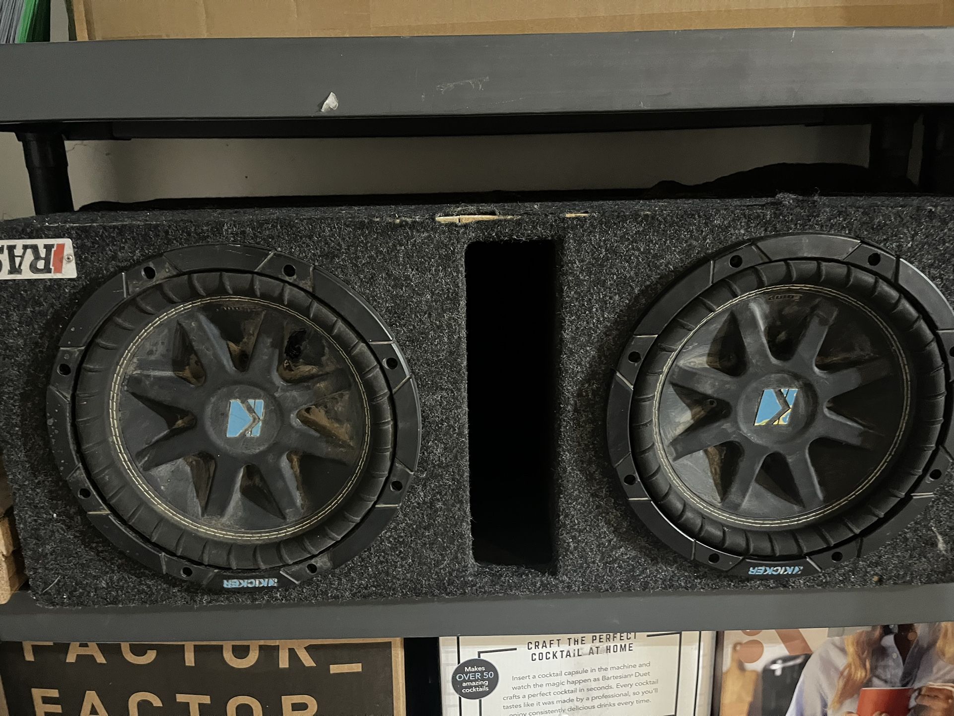 Two 10” Kicker Subwoofers In Box
