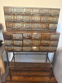 Vintage equipto industrial metal multi drawer