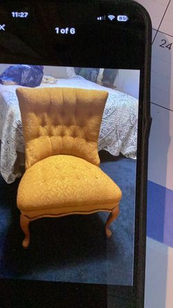 Vintage Tufted Accent Chair French Provincial
