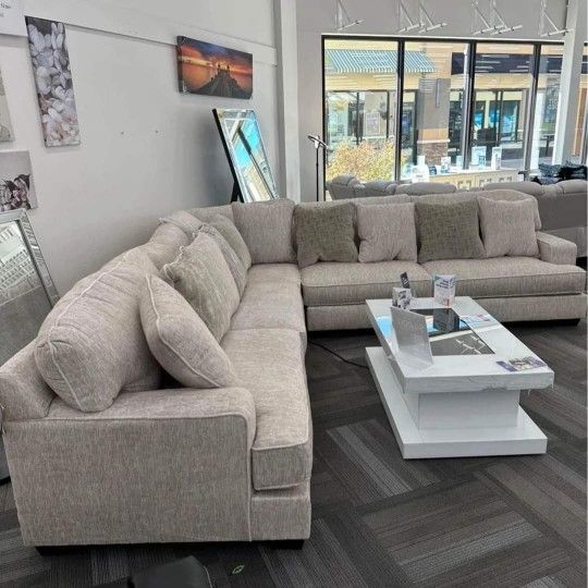 Gray /Beige 3 Piece Sectional Couch
