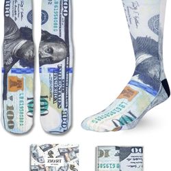 Zmart Funny 3D Print Socks - Novelty Dollar Socks for Men, Money Gifts