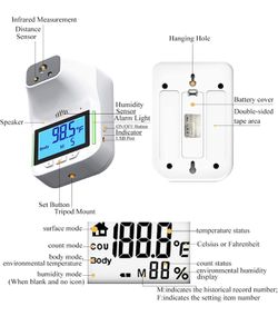 Wall Mounted Thermometer for Adults, Infrared Forehead Thermometer with Language and Alarm Volume Settings, Adjustable Non Contact Thermometer Sui Thumbnail