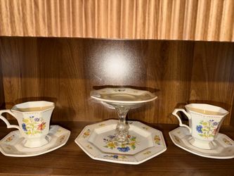 Vintage Nikko Classic Collection Floral Tea Set and Tiered Stand