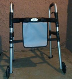 Folding Adult Walker with Bag Basket & Glide Skis (Price Negotiable)