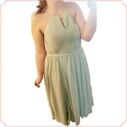 Azazie | Floor-Length Chiffon Dress | Bridesmaid Dress | Size 16 | Green | NEW |