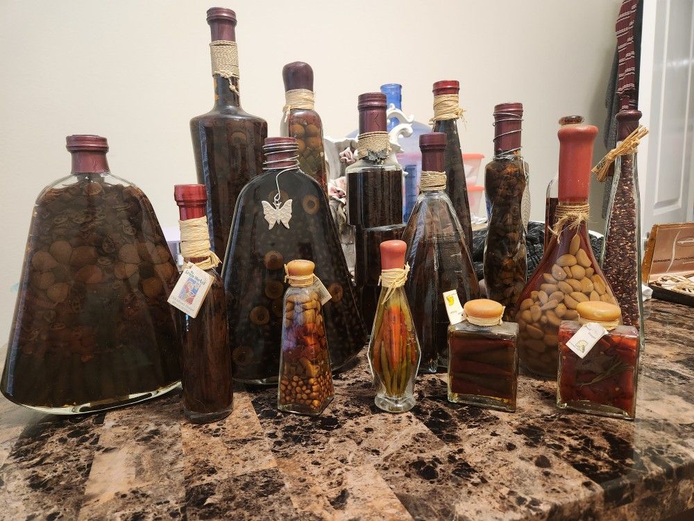 Decorative Oil N Vinegar Infused Bottles