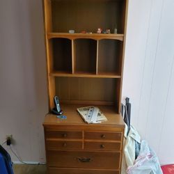 Wood Chest of Drawers with Storage Cubbies. 2- Piece