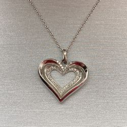 Zales Necklace 1/6 CTTW Diamond Heart Pendant