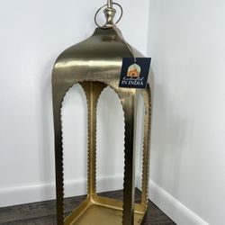 New Gold Metal Lantern H-30” W-10’ L-10”