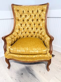 Vintage Tufted Wingback Armchairs