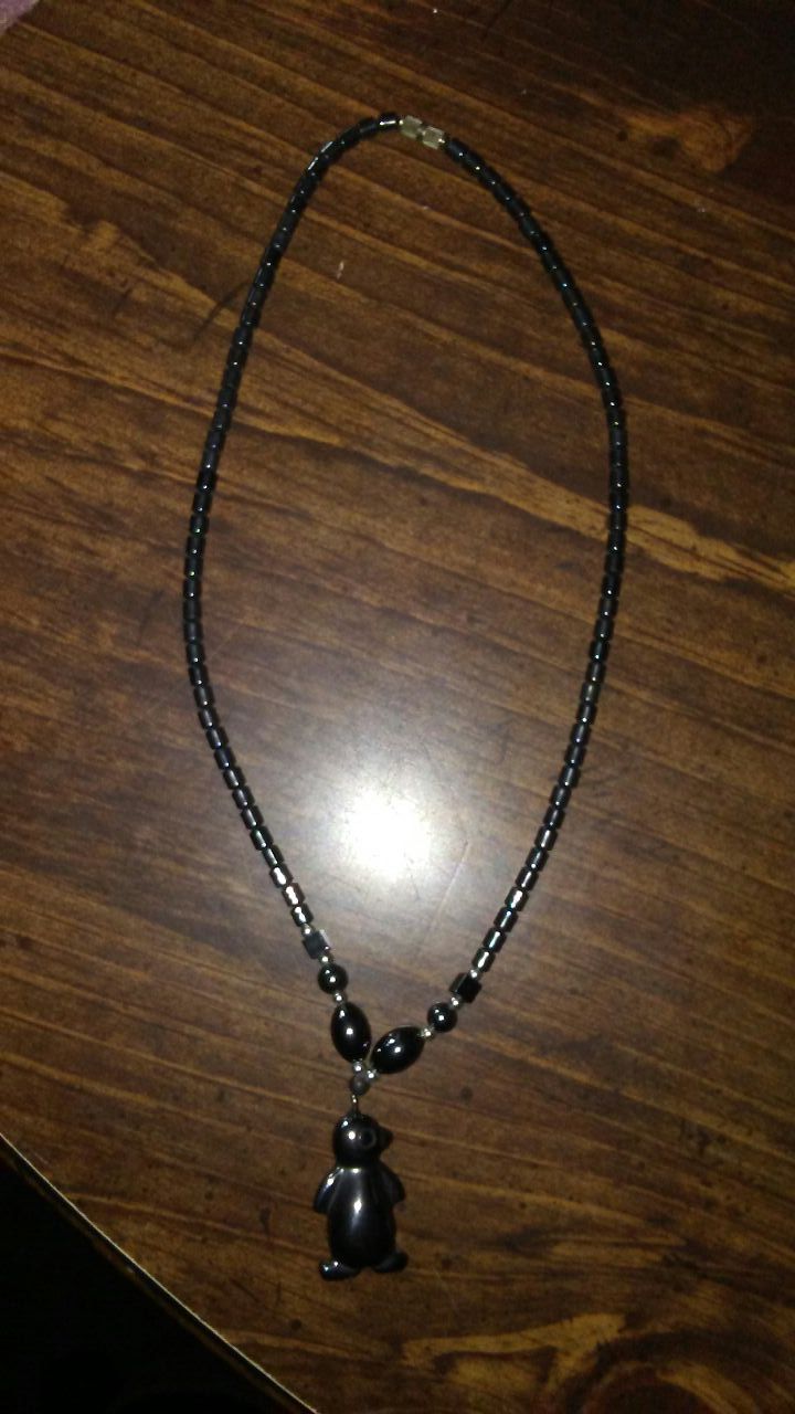 Titanium Hematite Necklace & Pendant Penguin