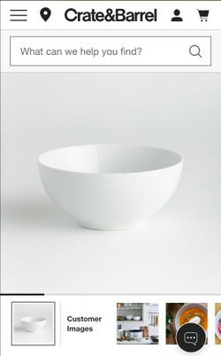 Crate and Barrel (6) bowl set + (2) Dip bowls