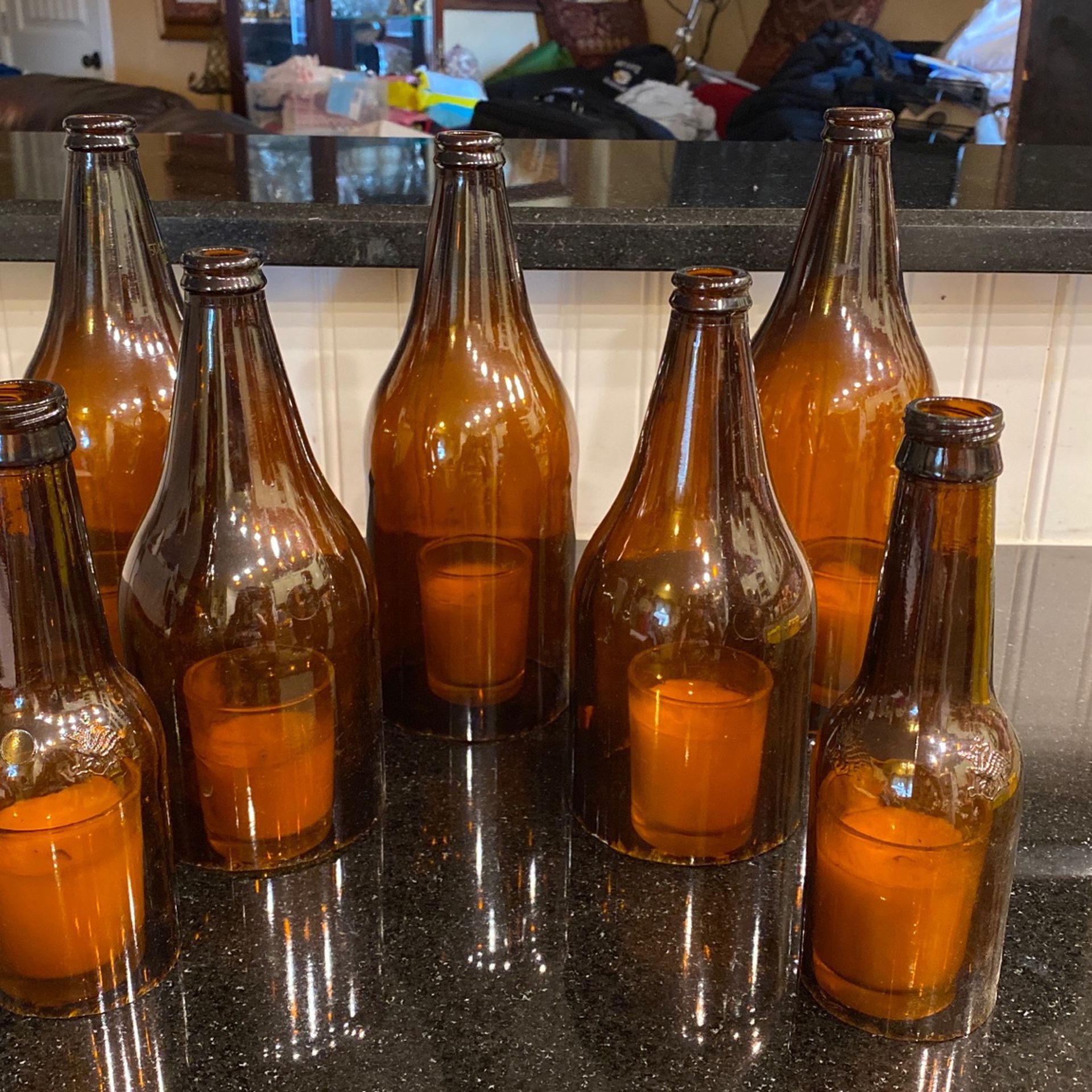 Amber Beer Bottle Candle Covers For Your Country Wedding