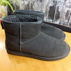 Koolaburra by UGG Men Gray Suede Shearling Lined Pull-On Ankle Boots 12 1105970