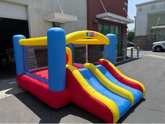 Whubefy Bounce House, Inflatable Bounce House for Kids 3-6 Big Kids 8-12, Indoor/Outdoor Double Slide Obstacle Bouncer with Blower, 12 x 9FT Jumping C