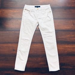 Little Girls Clothes Tommy Hilfiger White Distressed Jeans Size 8 Fits 7/8