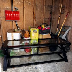 3 Shelved Glass TV Stand 