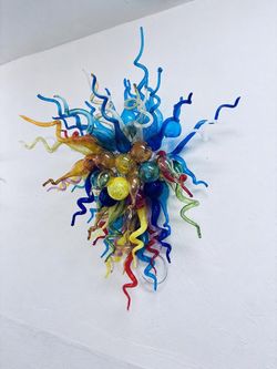 Large Murano-Style Hand-Blown Glass Wall Light Sculpture in