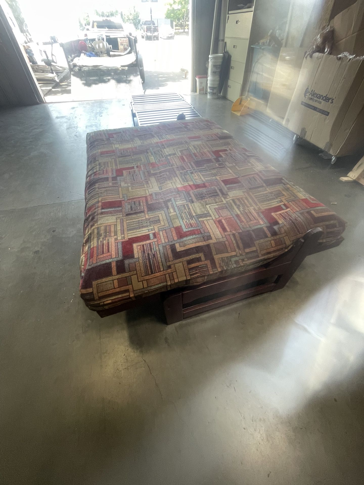 Two piece chase lounge, Futon and sleeping living room futon set like new customer return
