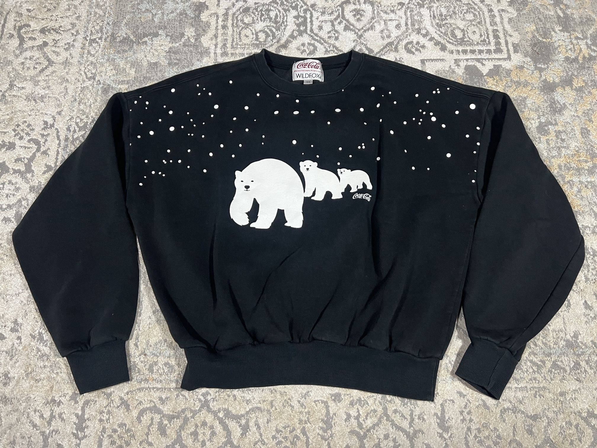 Wildfox Coca-Cola Women’s Sweatshirt Pullover Graphic Print Top Size XS Black