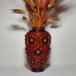 Ceramic Wicker Wrapped Vase Vintage