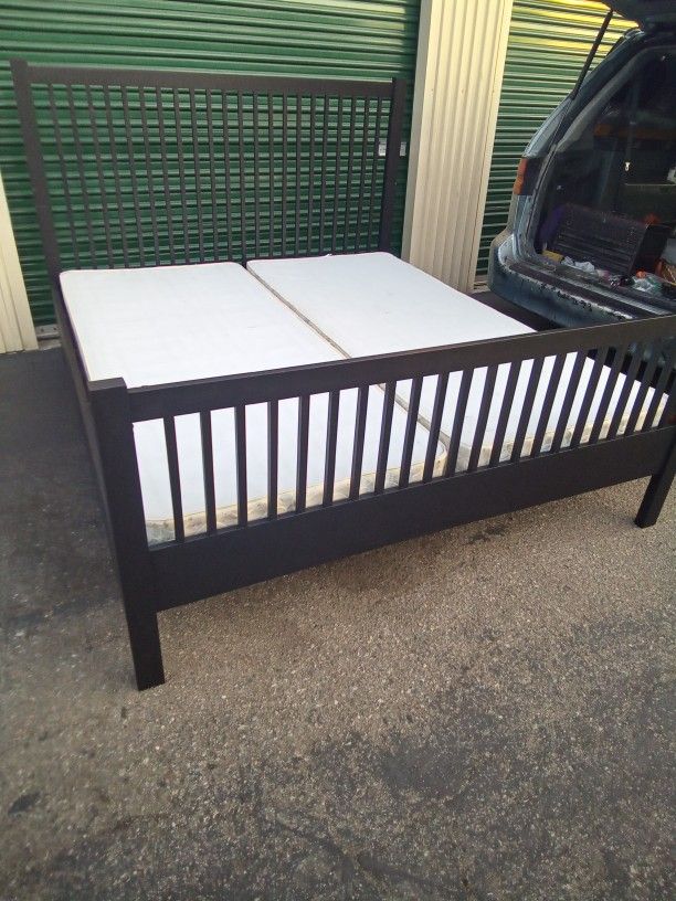 CAL KING BED FRAME WITH BOX SPRINGS for Sale in Riverside, CA OfferUp