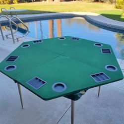 Fold - Up Poker Table With Poker Chips 